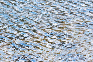 穏やかな川の流れの小波