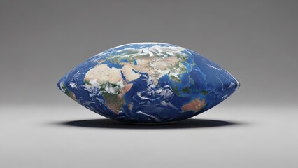 3D rendering of Earth shaped like an American football.