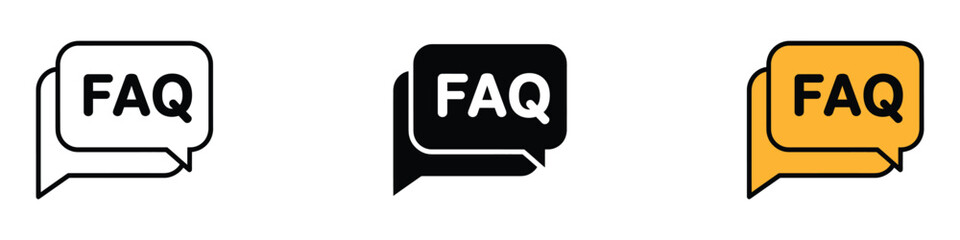 FAQ icon vector. support and information symbol. vector illustration.