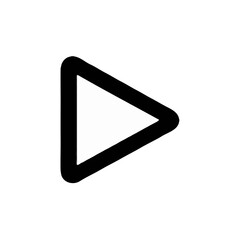 Play button icon in minimalist black design  