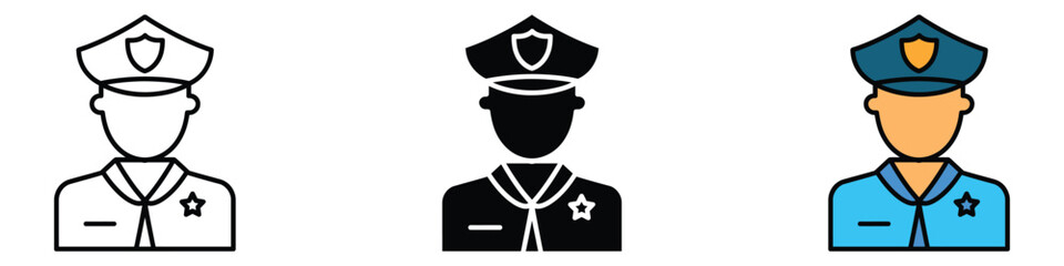 Police icon vector. law enforcement, security, and public safety personnel symbol. vector illustration.