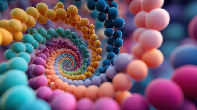 Colorful abstract DNA helix structure background - Powered by Adobe