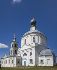 Fototapeta premium Old russian eastern orthodox church of the Intercession of the Holy Virgin in Lykovo, Vladimir, Russia