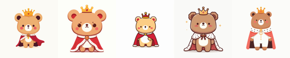 bear vector in royal costume