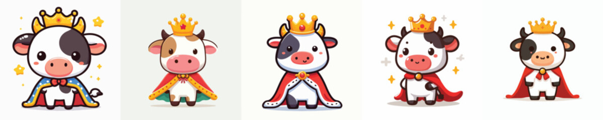 Obraz premium vector cow in royal costume