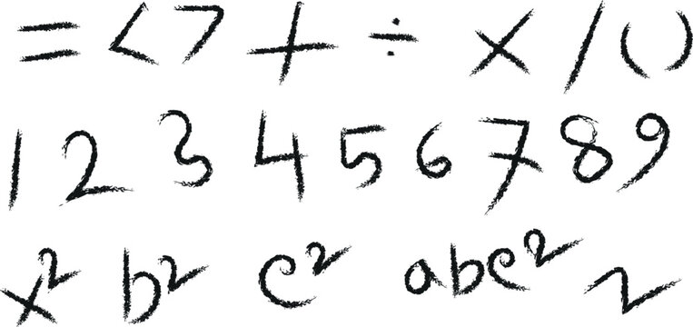 Mathematical equations and numbers handwritten