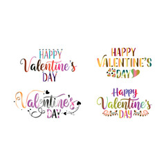 Valentine's Day colorful typography designs for love and romance