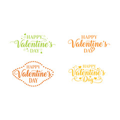 Happy Valentine's Day Greeting Cards and Logos
