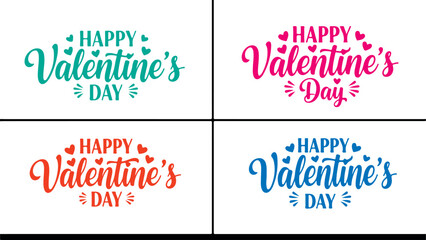 Happy Valentine's Day cute typography and heart designs
