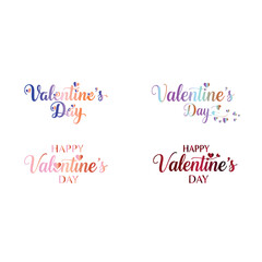 Vibrant Happy Valentine's Day colorful typography designs