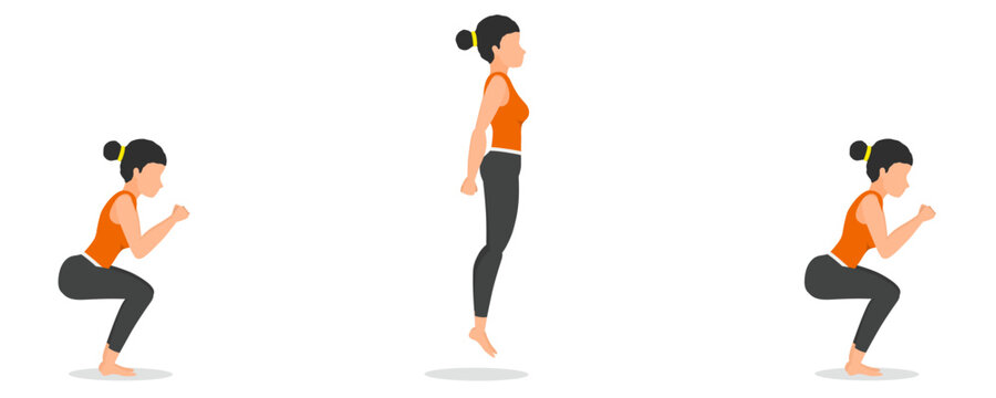 step by step tutorial for women's jump squat exercises