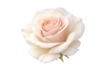 Beautiful Pale Rose Flower on a transparent background, blossom bloom.