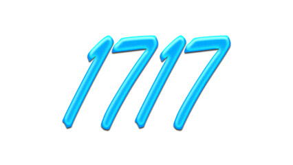 Glowing blue effect of number 1717 on white background.