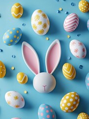 Whimsical Easter Celebration Elements Showcased in 3D Render