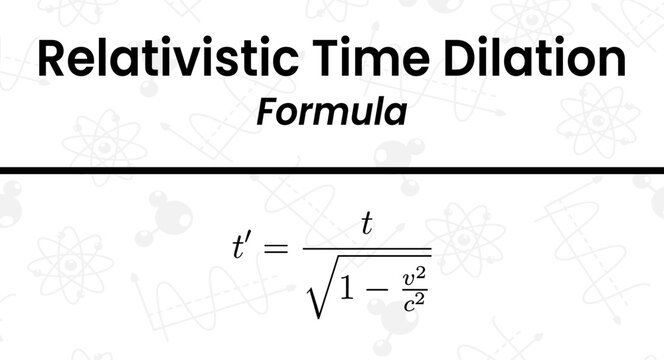 The fundamental equation of relativistic time dilation explaining how clocks run slower at high velocities