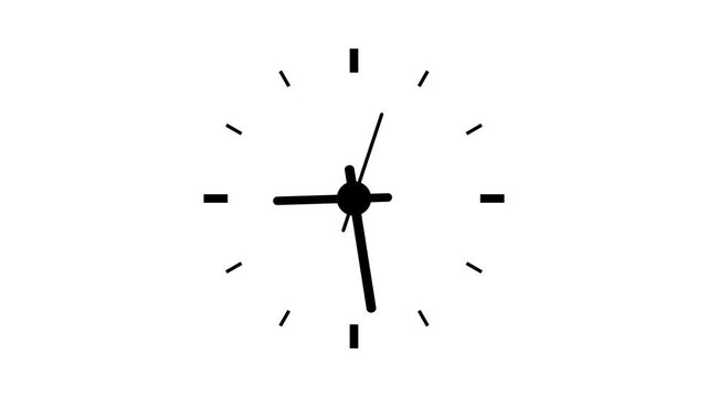 abstract new fast clock icon animation on white background