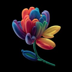 Colorful balloon flower with vibrant petals