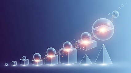 Abstract visualization of technological progression and data flow, showcasing dynamic development of innovative concepts and systems in a futuristic digital environment