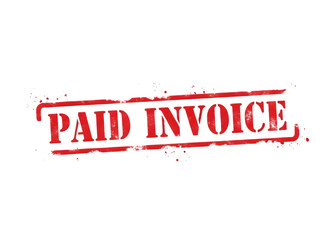 Paid invoice stamp isolated on transparent background