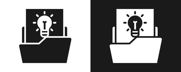 Case Study Icon Set Glyph In White And Black Background