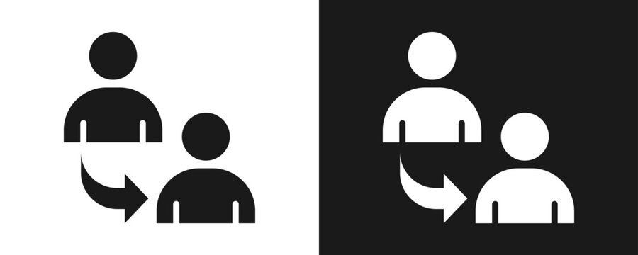 Referral Icon Set Glyph In White And Black Background