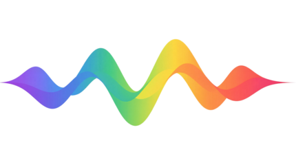 Abstract Colorful Rainbow Sound Wave Design Element on White Background