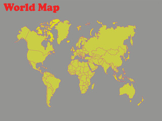 Obraz premium World Map with Country Borders