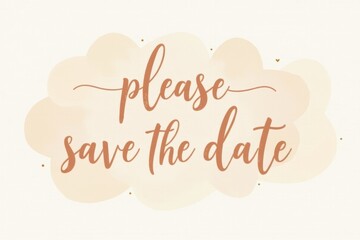 Save the Date Wedding Invitation Lettering Illustration