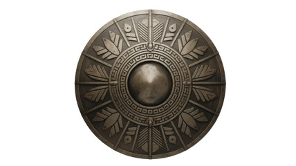 Ornate Bronze Shield with Intricate Designs