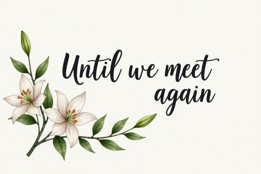 "Until we meet again" Lettering Condolence Card with Mourning Symbols