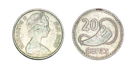 Coin 20 cents. 1969. Fiji