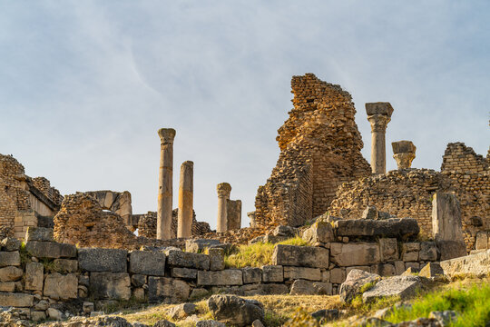 Ancient Roman ruins of the archaeological site of Dougga, Tunisia, photographed in November 2025.