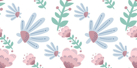 Floral seamless vector illustration pattern design for use all over fabric print wrapping paper and others