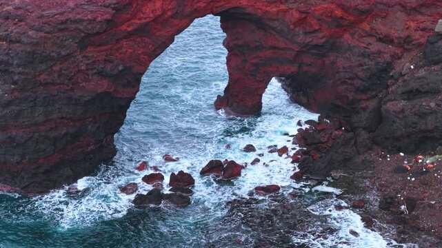 Tsutenkyo Arch on Kuniga Coastline, Oki Islands in Shimane Japan