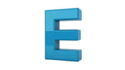 3D Blue Letter E