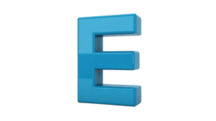3D Blue Letter E