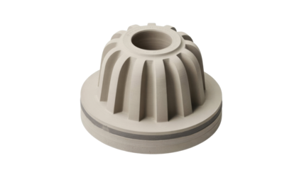 Abstract White Fluted Dome Sculpture