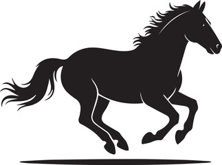 Dynamic horse silhouette captured in a vector graphic design illustration
