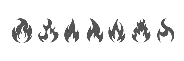 Set of fire icons 