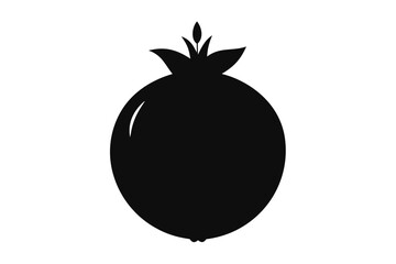 Pomegranate silhouette vector,  pomegranate fruit black symbol
