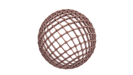 Sphere cage network of interlocked circles.