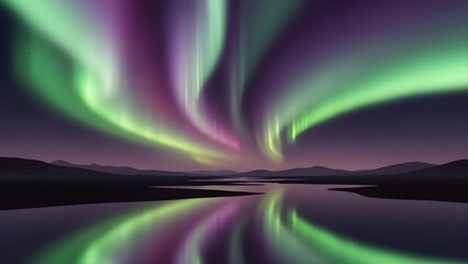 Northern lights aurora borealis over water