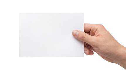 Obraz premium Hand Holding Blank White Horizontal Card Product Shot