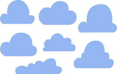 set of cloud icons
