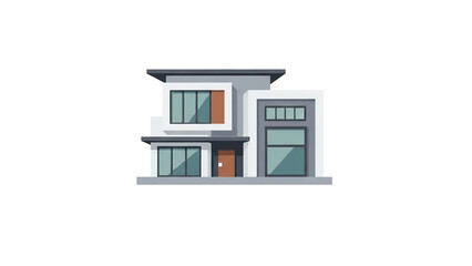House vector illustration with door, window, and white walls