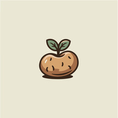 vector illustration of a potato tree