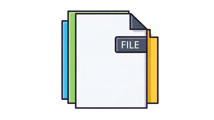 Stack of file documents vector illustration with blue