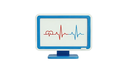 Computer Monitor Displaying a Heartbeat EKG Line