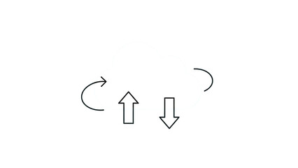 White diagram displaying forward arrows with loop and down