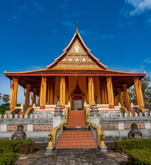Naklejka premium Rear entrance to the Ho Phra Keo temple, Vientiane, Laos